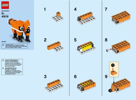 Building Instructions - LEGO - 40218 - LEGO Monthly Mini Build November – Fox: Page 1