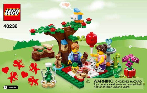 Building Instructions - LEGO - 40236 - LEGO® Romantic Valentine Picnic: Page 1