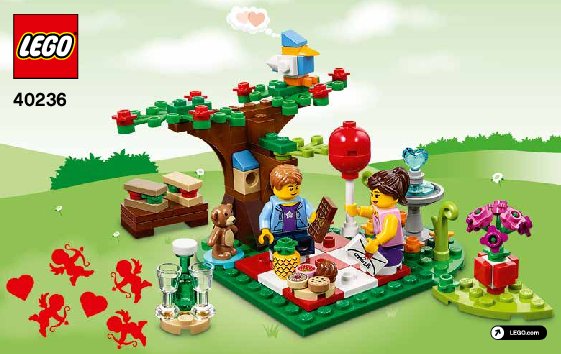 Building Instructions - LEGO - 40236 - LEGO® Romantic Valentine Picnic: Page 1