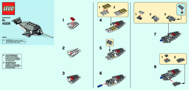 Building Instructions - LEGO - 40239 - MMB Jan 2017 Narwhal: Page 1