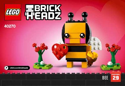 Building Instructions - LEGO - BrickHeadz - 40270 - Valentine's Bee: Page 1