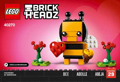 Building Instructions - LEGO - BrickHeadz - 40270 - Valentine's Bee: Page 1