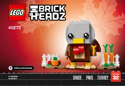 Building Instructions - LEGO - 40273 - Thanksgiving Turkey: Page 1