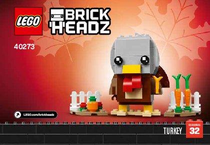 Building Instructions - LEGO - 40273 - Thanksgiving Turkey: Page 1