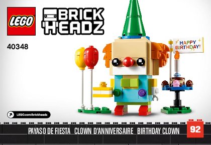 Building Instructions - LEGO - 40348 - Birthday Clown: Page 1