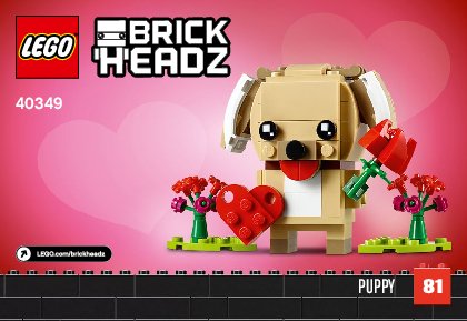 Building Instructions - LEGO - 40349 - Valentine's Puppy: Page 1