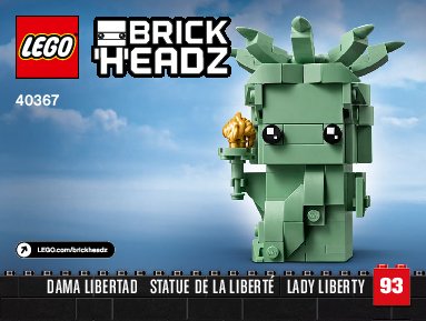 Building Instructions - LEGO - 40367 - Lady Liberty: Page 1