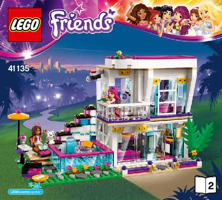 Building Instructions - LEGO - Friends - 41135 - Livi's Pop Star House: Page 1