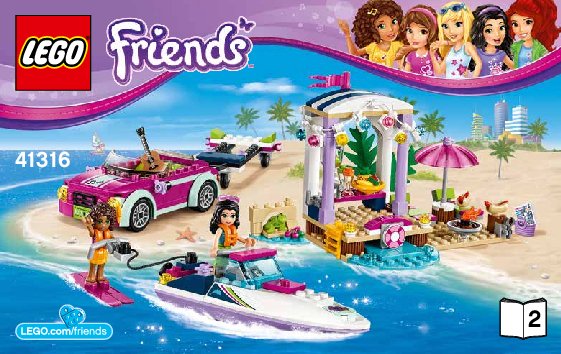 Building Instructions - LEGO - Friends - 41316 - Andrea's Speedboat Transporter: Page 1