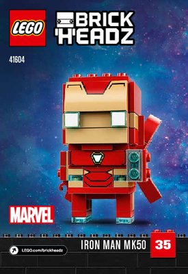 Building Instructions - LEGO - BrickHeadz - 41604 - Iron Man MK50: Page 1