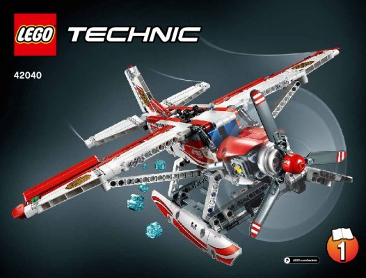 Building Instructions - LEGO - Technic - 42040 - Fire Plane: Page 1