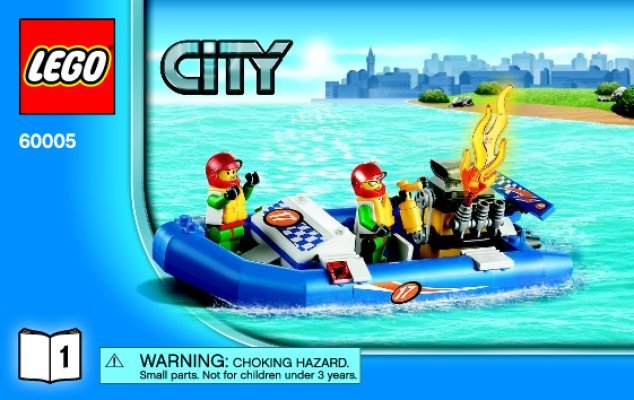 Building Instructions - LEGO - 60005 - Fire Boat: Page 1