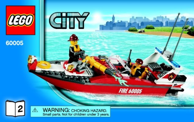 Building Instructions - LEGO - 60005 - Fire Boat: Page 1