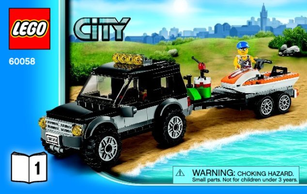 Building Instructions - LEGO - City - 60058 - SUV with Watercraft: Page 1