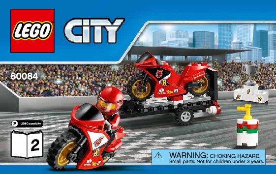 Building Instructions - LEGO - City - 60084 - Racing Bike Transporter: Page 1