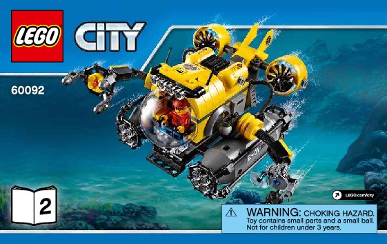 Building Instructions - LEGO - City - 60092 - Deep Sea Submarine: Page 1