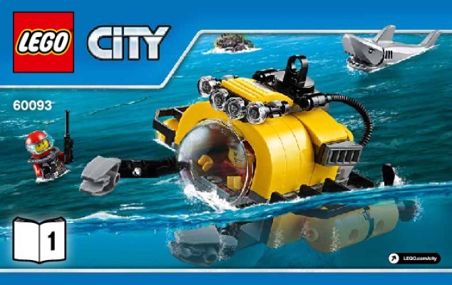 Building Instructions - LEGO - City - 60093 - Deep Sea Helicopter: Page 1