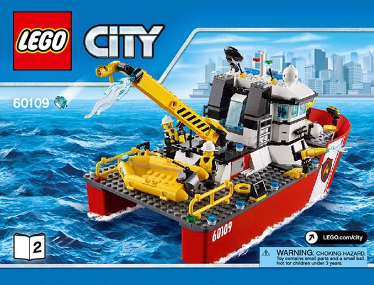 Building Instructions - LEGO - City - 60109 - Fire Boat: Page 1