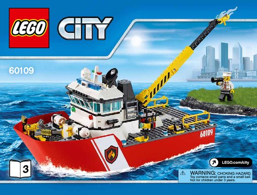 Building Instructions - LEGO - City - 60109 - Fire Boat: Page 1