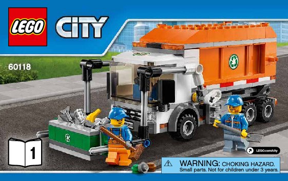 Building Instructions - LEGO - City - 60118 - Garbage Truck: Page 1