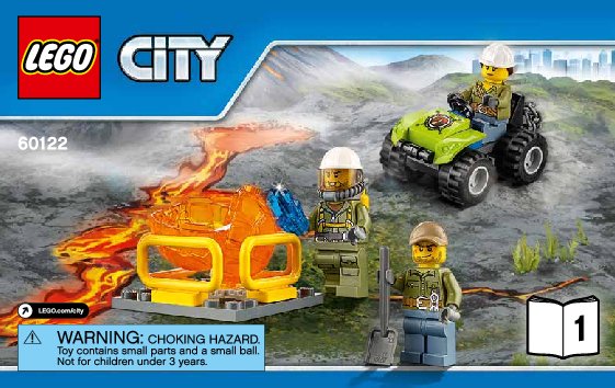 Building Instructions - LEGO - City - 60122 - Volcano Crawler: Page 1