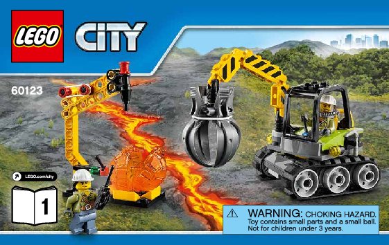 Building Instructions - LEGO - City - 60123 - Volcano Supply Helicopter: Page 1