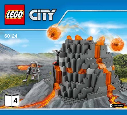 Building Instructions - LEGO - City - 60124 - Volcano Exploration Base: Page 1