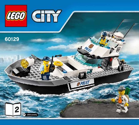 Building Instructions - LEGO - City - 60129 - Police Patrol Boat: Page 1