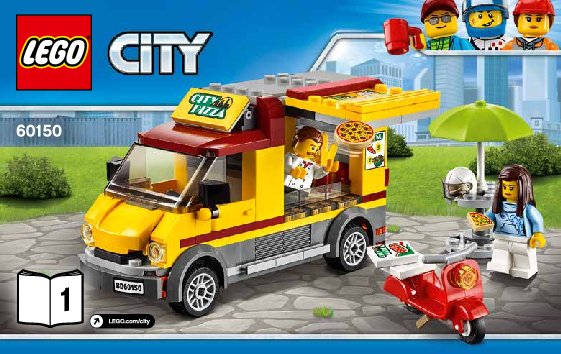 Building Instructions - LEGO - 60150 - Pizza Van: Page 1