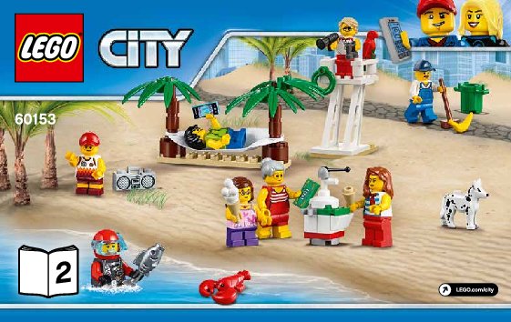 Building Instructions - LEGO - City - 60153 - People pack – Fun at the beach: Page 1