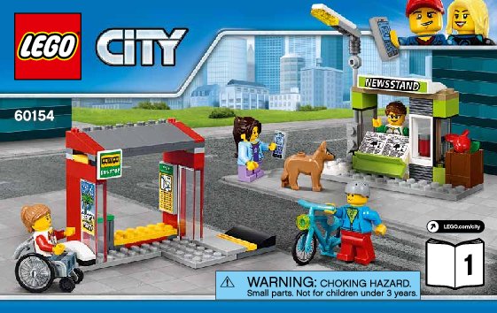 Building Instructions - LEGO - City - 60154 - Bus Station: Page 1