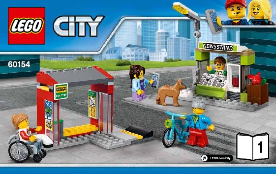 Building Instructions - LEGO - City - 60154 - Bus Station: Page 1