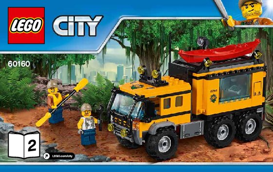 Building Instructions - LEGO - City - 60160 - Jungle Mobile Lab: Page 1