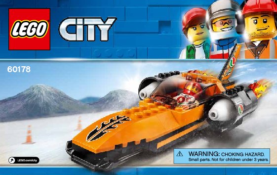 Building Instructions - LEGO - City - 60178 - Speed Record Car: Page 1