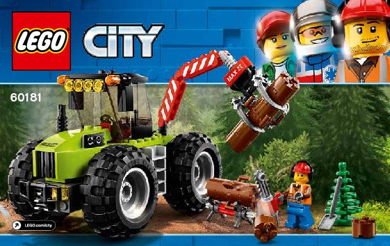 Building Instructions - LEGO - City - 60181 - Forest Tractor: Page 1