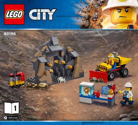 Building Instructions - LEGO - City - 60186 - Mining Heavy Driller: Page 1