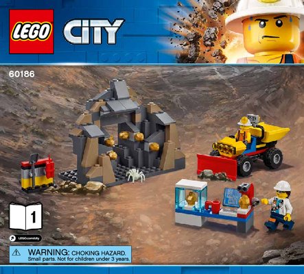 Building Instructions - LEGO - City - 60186 - Mining Heavy Driller: Page 1