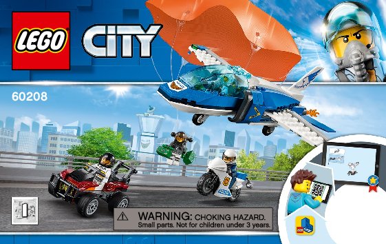 Building Instructions - LEGO - 60208 - Sky Police Parachute Arrest: Page 1