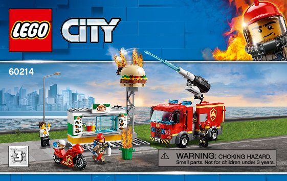 Building Instructions - LEGO - 60214 - Burger Bar Fire Rescue: Page 1