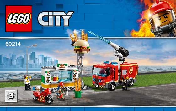 Building Instructions - LEGO - 60214 - Burger Bar Fire Rescue: Page 1