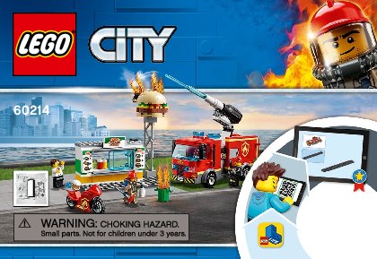 Building Instructions - LEGO - 60214 - Burger Bar Fire Rescue: Page 1