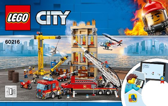 Building Instructions - LEGO - 60216 - Downtown Fire Brigade: Page 1