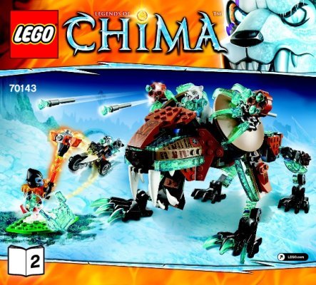 Building Instructions - LEGO - Legends of Chima - 70143 - Sir Fangar’s Saber-tooth Walker: Page 1