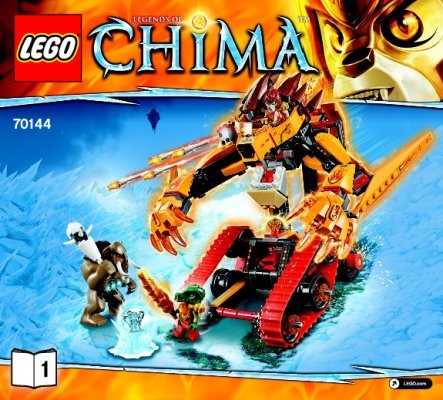 Building Instructions - LEGO - Legends of Chima - 70144 - Laval’s Fire Lion: Page 1