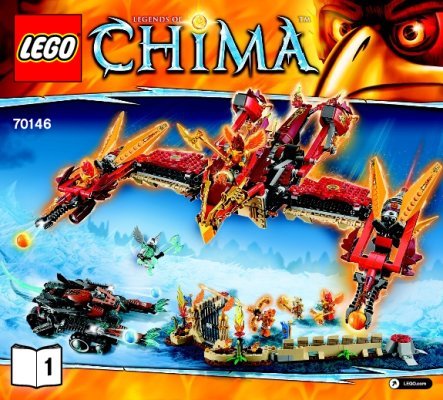 Building Instructions - LEGO - Legends of Chima - 70146 - Flying Phoenix Fire Temple: Page 1