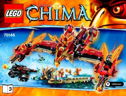 Building Instructions - LEGO - Legends of Chima - 70146 - Flying Phoenix Fire Temple: Page 1