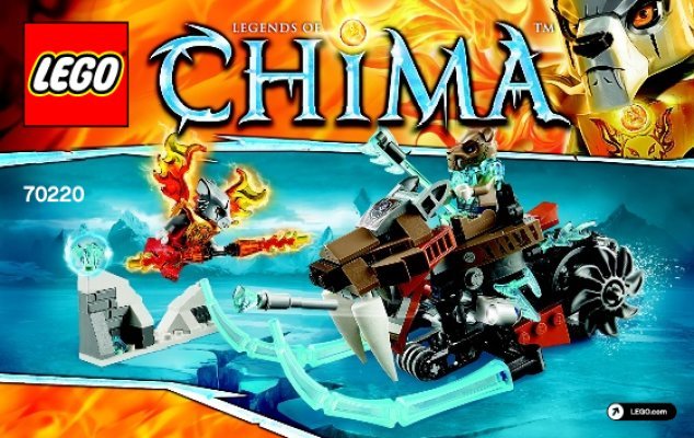 Building Instructions - LEGO - Legends of Chima - 70220 - Strainor’s Saber Cycle: Page 1