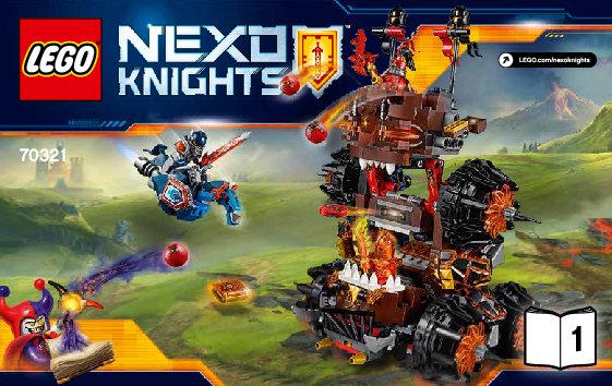 Building Instructions - LEGO - NEXO KNIGHTS - 70321 - General Magmar's Siege Machine of Doom: Page 1