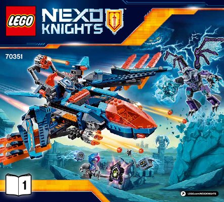 Building Instructions - LEGO - NEXO KNIGHTS - 70351 - Clay's Falcon Fighter Blaster: Page 1