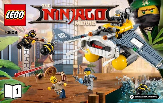 Building Instructions - LEGO - THE LEGO NINJAGO MOVIE - 70609 - Manta Ray Bomber: Page 1